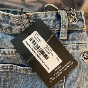 Vintage Wash Chain Waist Detail Mom 